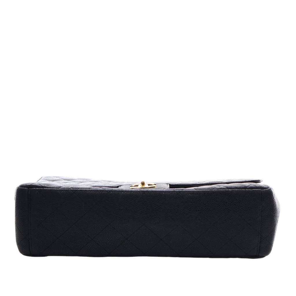 Chanel Maxi Classic Caviar Single Flap Black Leather Good condition - Box View