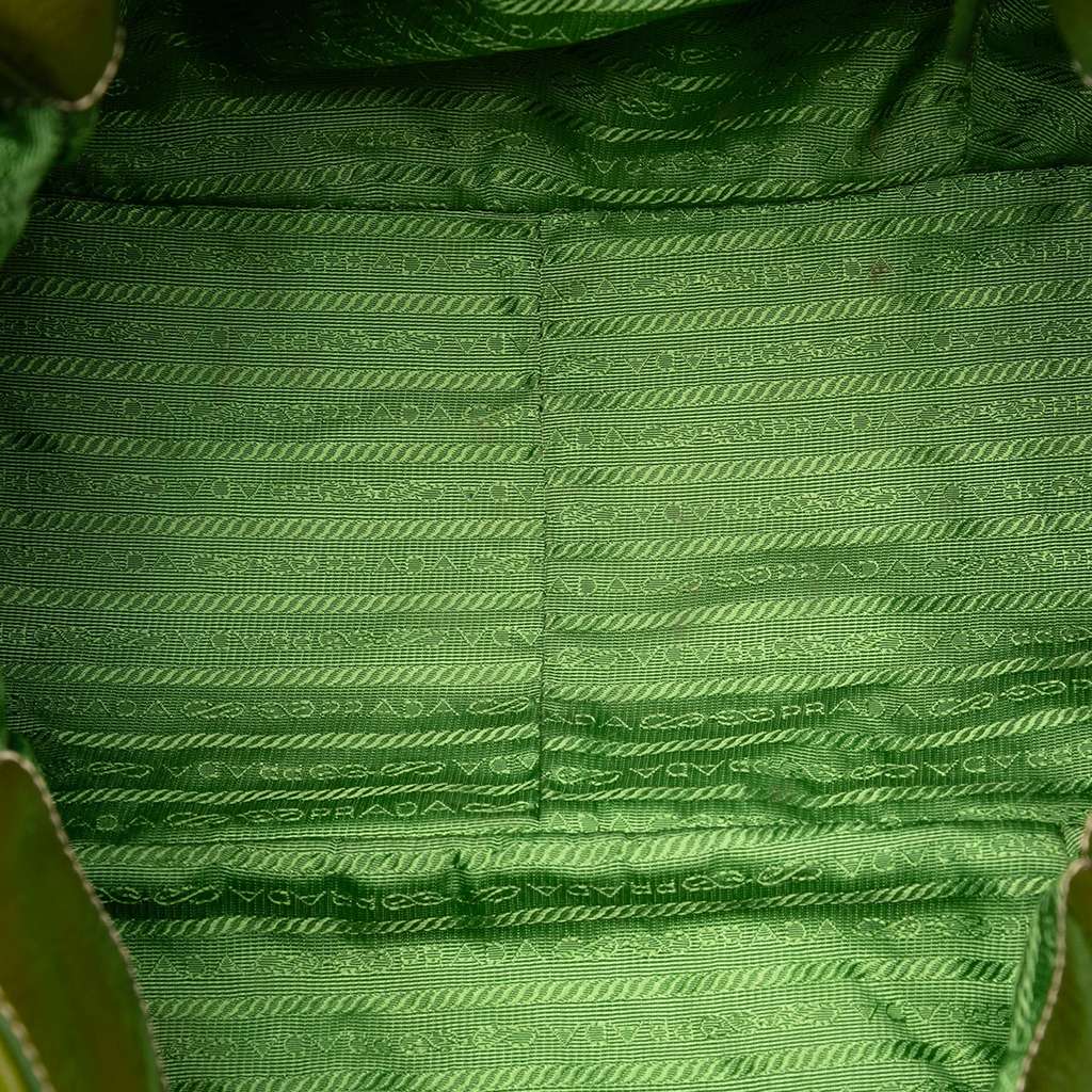 Prada Tessuto Side Zip Tote Green Good condition - Model View
