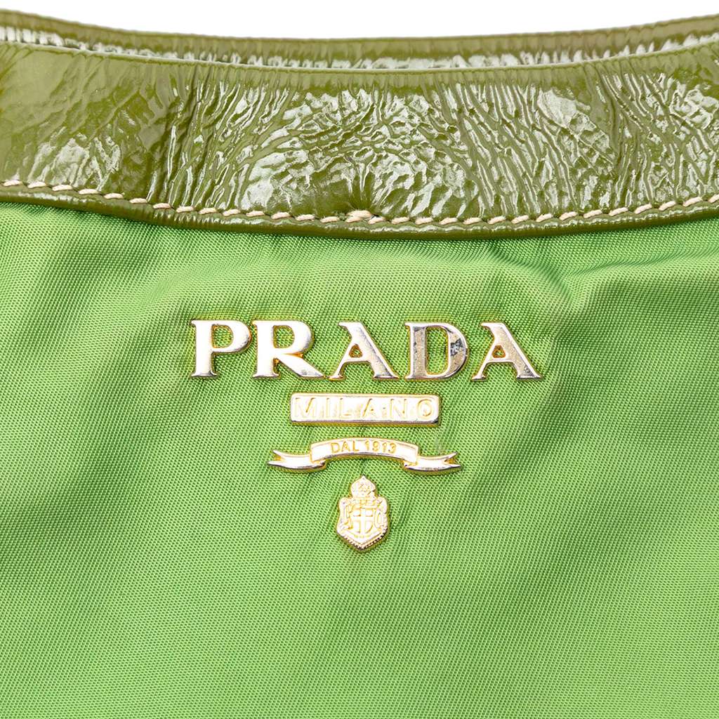 Prada Tessuto Side Zip Tote Green Good condition - Box View