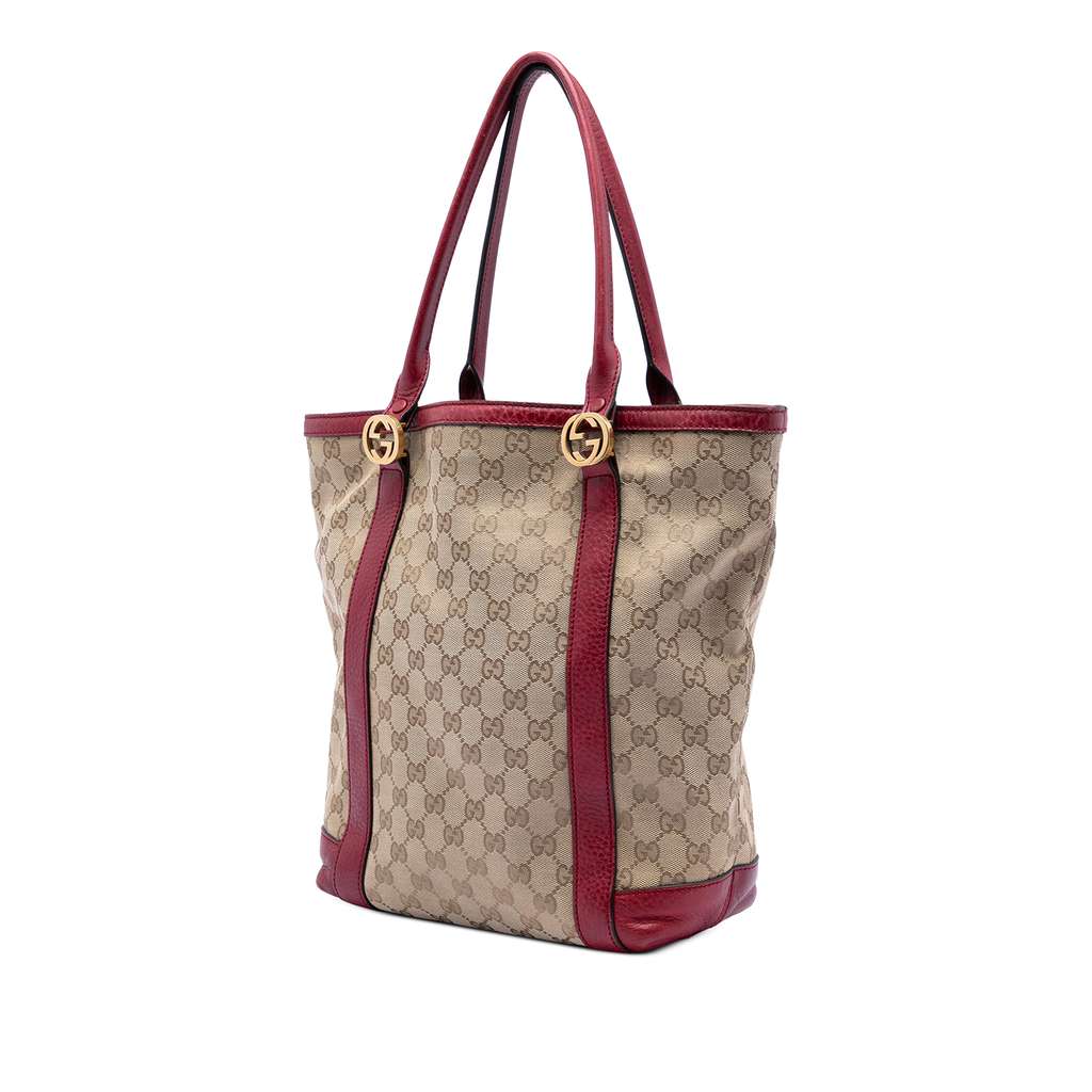 Gucci GG Canvas Twins Tote Beige Canvas Good condition - Back View
