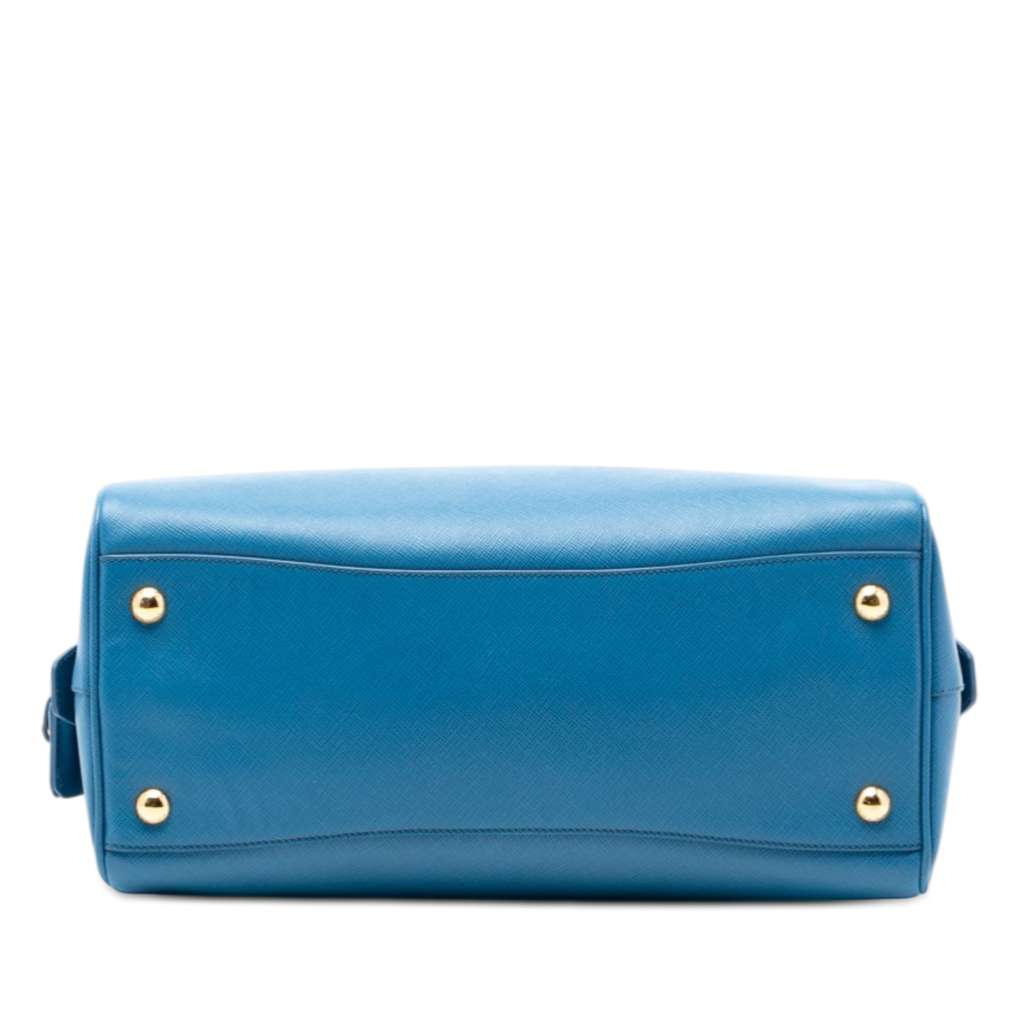 Prada Saffiano Lux Boston Bag Blue Leather Good condition - Inside View