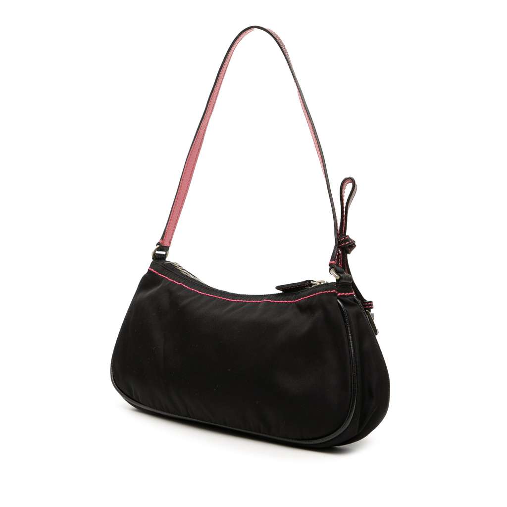 Prada Tessuto Bow Shoulder Bag Black Good condition - Back View