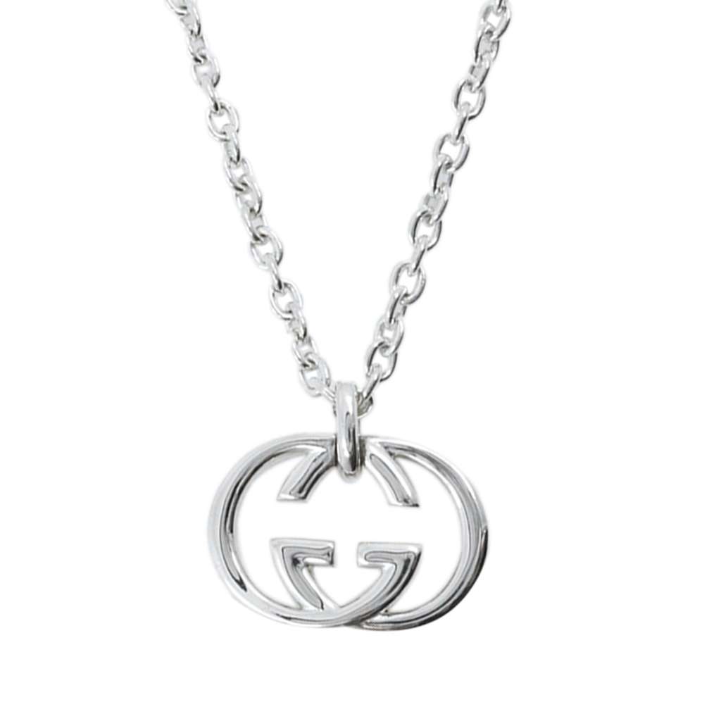Gucci Sterling Silver Interlocking G Pendant Necklace Silver Silver Good condition - Back View
