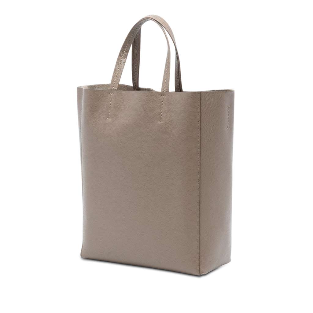 Celine Small Grained Calfskin Vertical Cabas Satchel Brown Leather Good condition - Back View