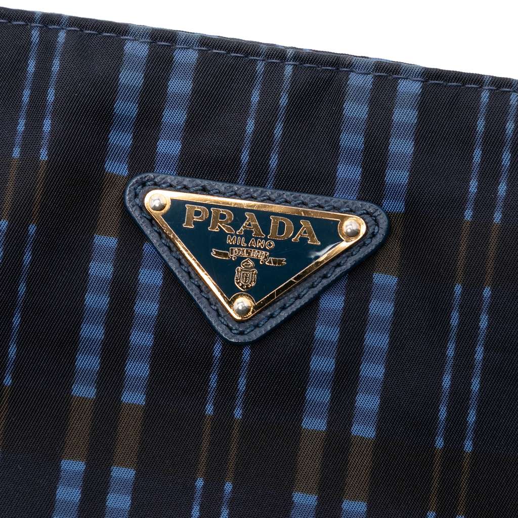 Prada Tessuto Stampato Tote Blue Good condition - Box View