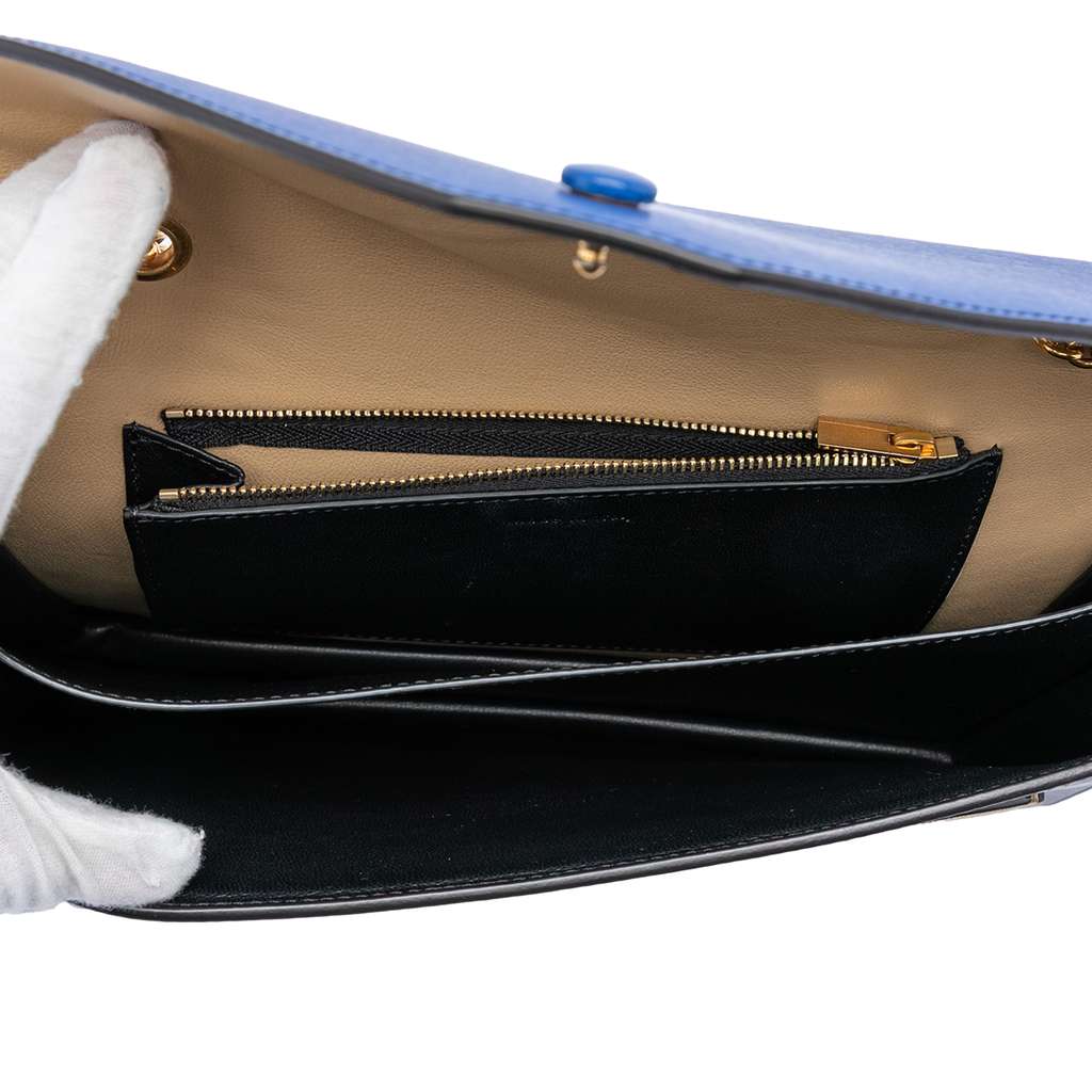 Celine Large Tricolor Calfskin and Suede Pocket Envelope Flap on Chain Black Leather Good condition - Model View