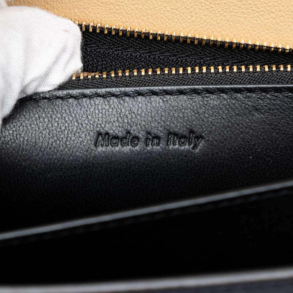 Celine Large Tricolor Calfskin and Suede Pocket Envelope Flap on Chain Black Leather Good condition - Box View