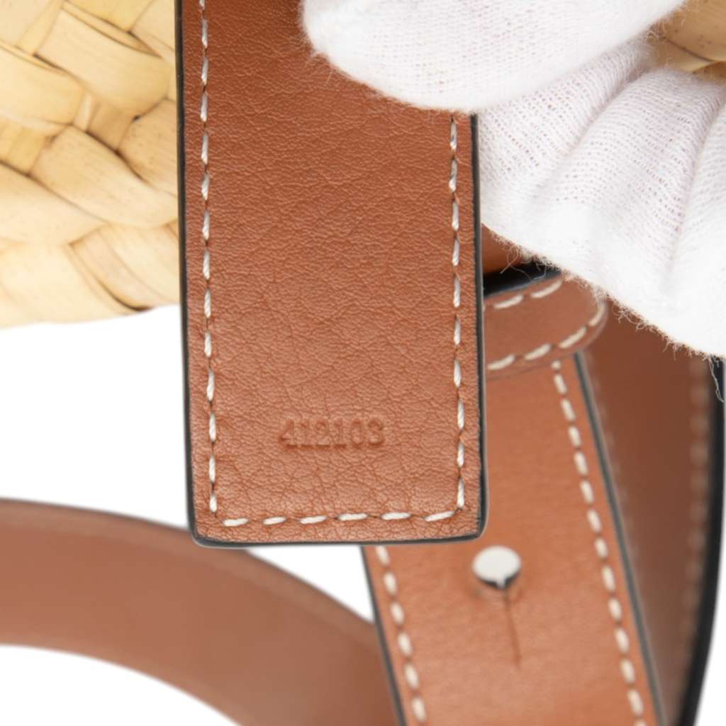 Loewe Small Raffia Anagram Basket Tote Beige Good condition - Box View