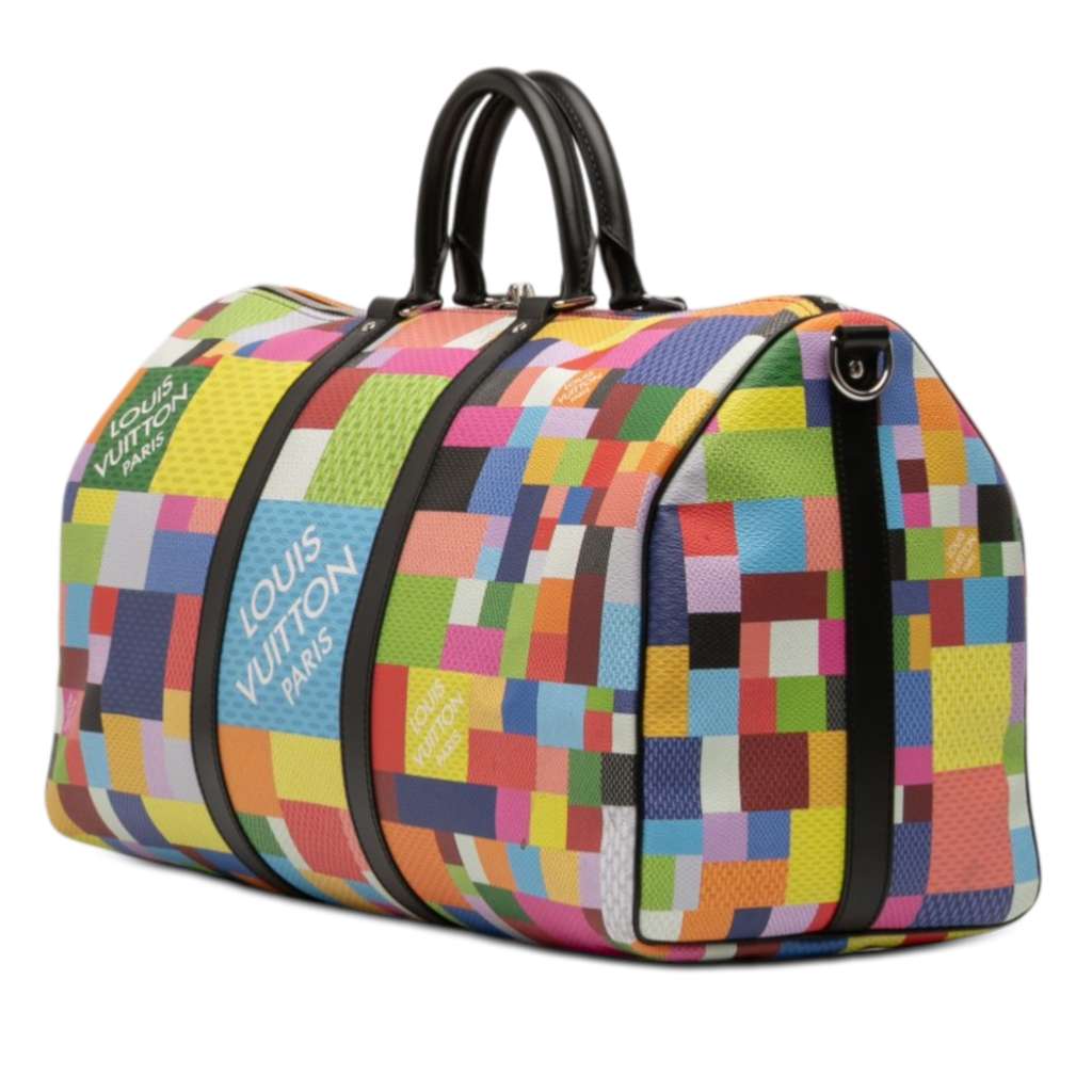 Louis Vuitton Multicolor Damier Graphite 3D Keepall Bandouliere 50 Black Good condition - Back View