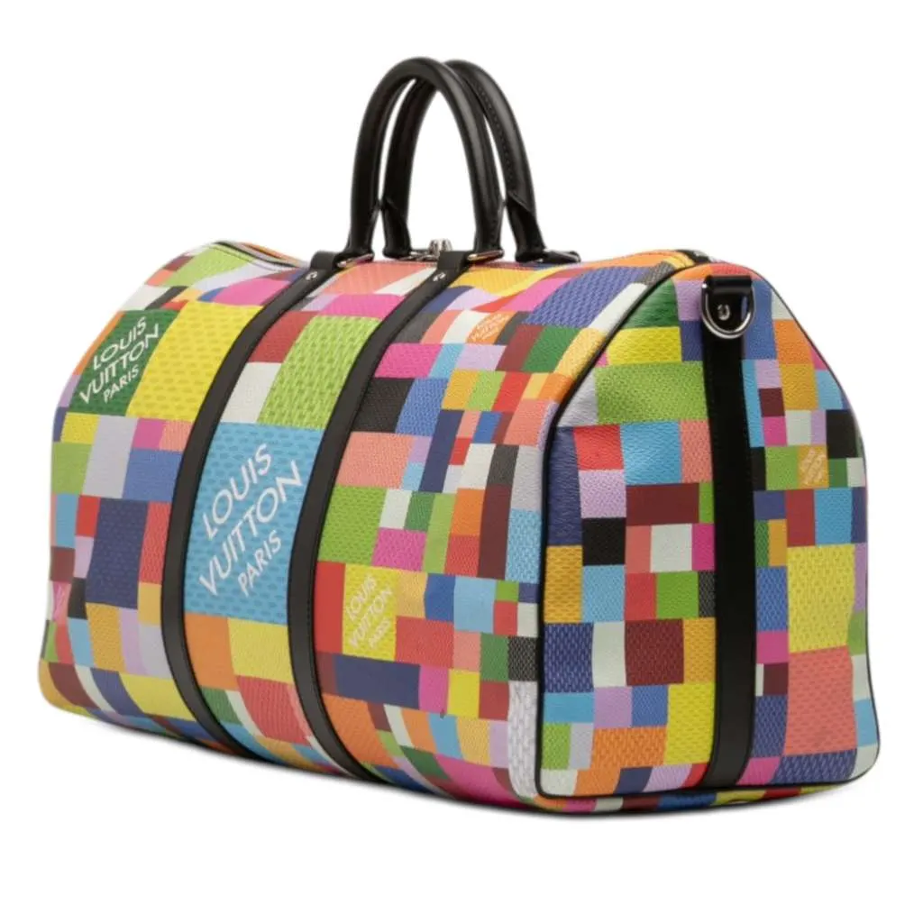 Louis Vuitton Multicolor Damier Graphite 3D Keepall Bandouliere 50 Black Canvas Very good - Back View