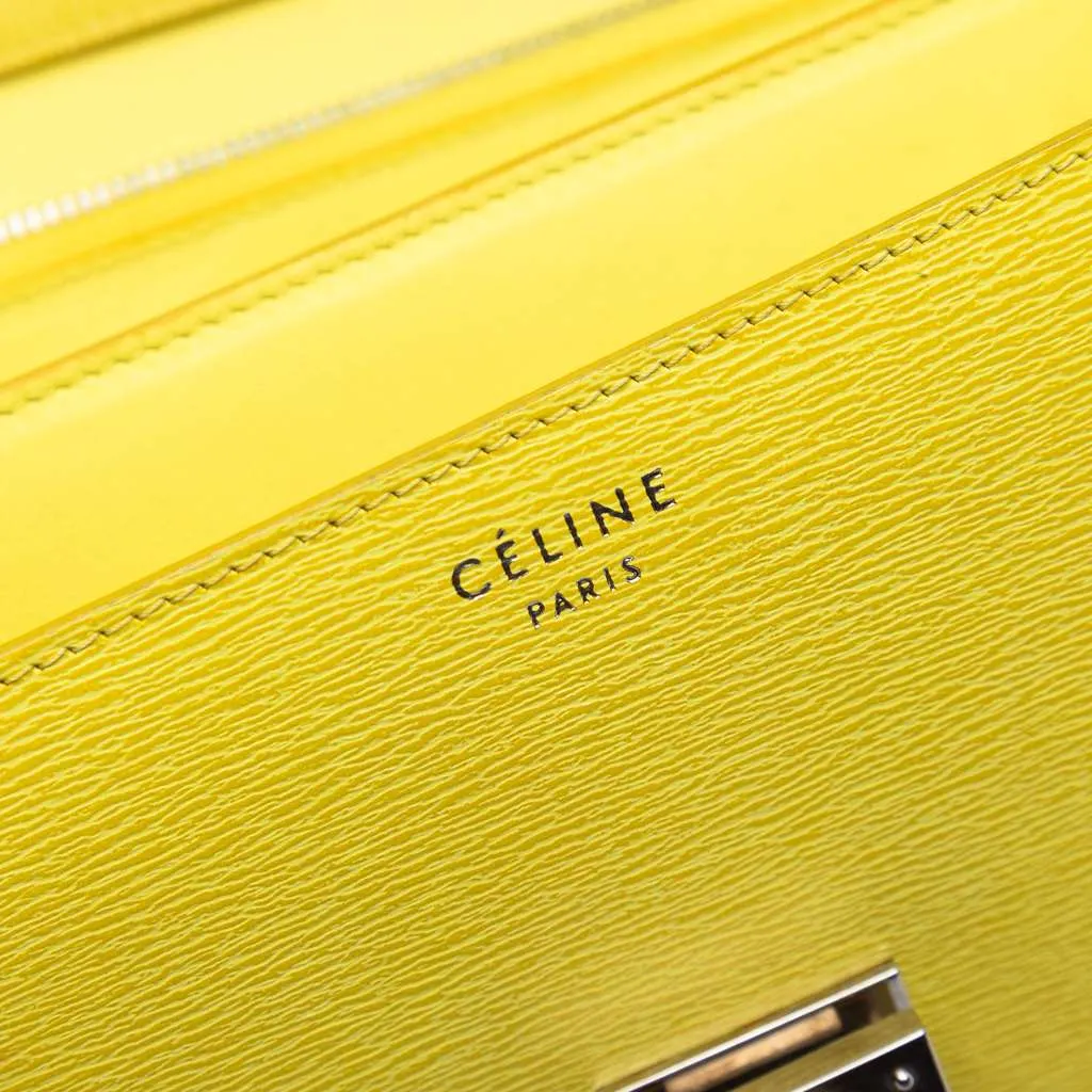 Celine Medium Calfskin Classic Box Yellow Leather Very good - Box View