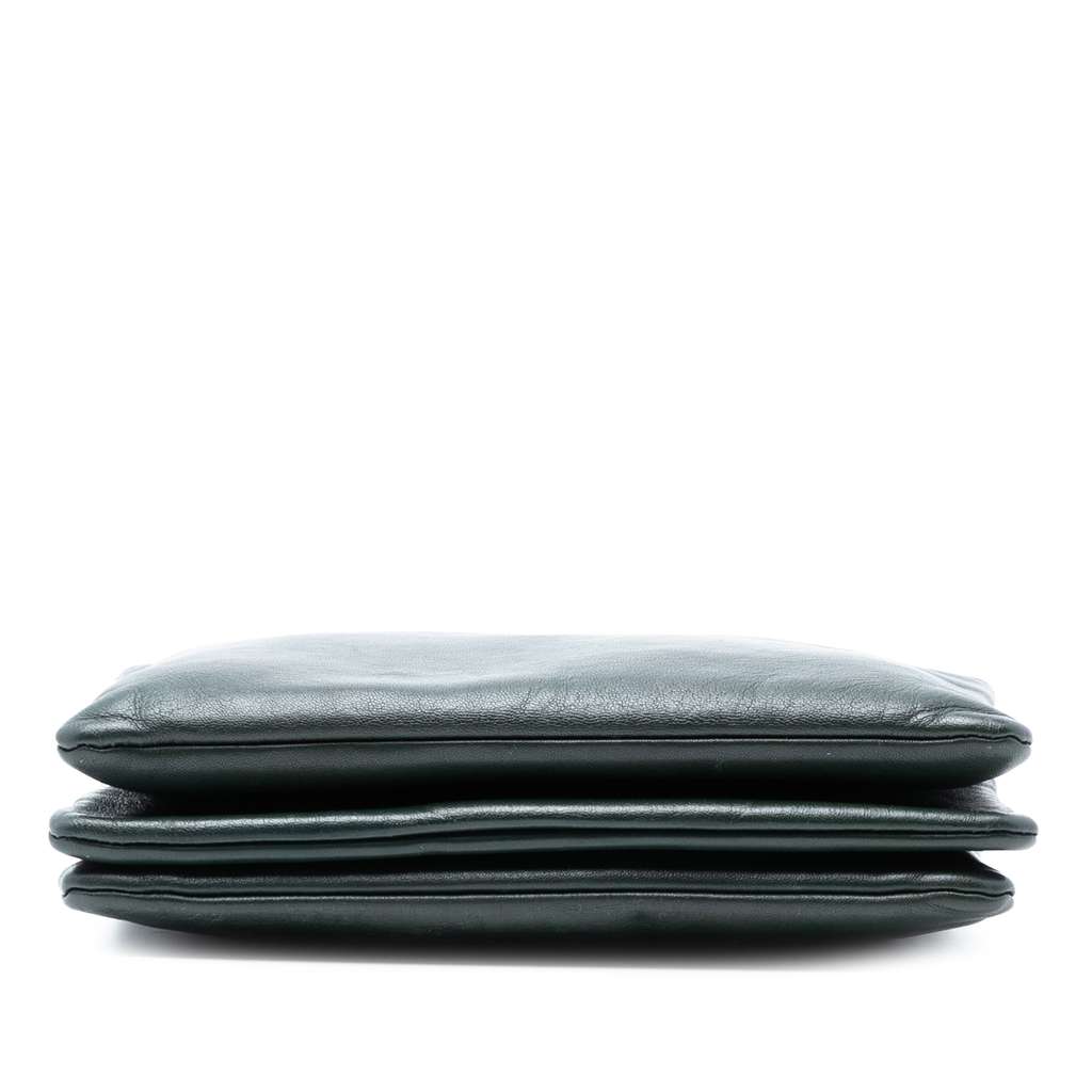 Celine Large Lambskin Trio Crossbody Green Leather Good condition - Inside View