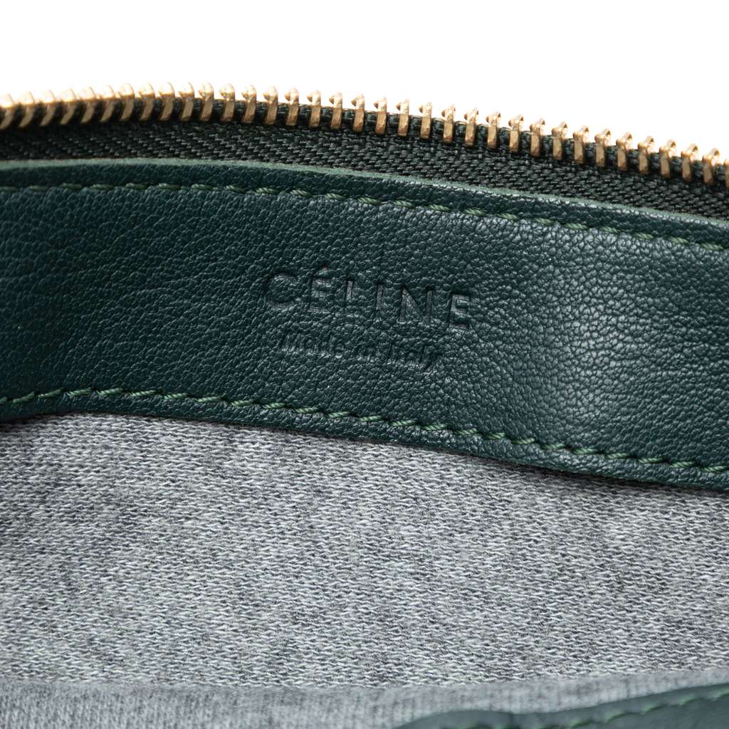 Celine Large Lambskin Trio Crossbody Green Leather Good condition - Box View