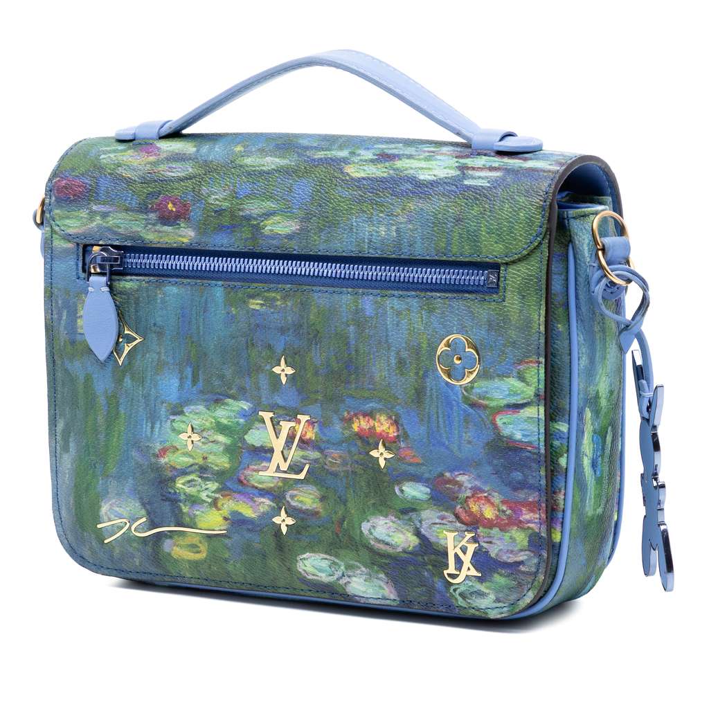 Louis Vuitton Jeff Koons Masters Collection Monet Pochette Metis Blue Canvas Good condition - Back View