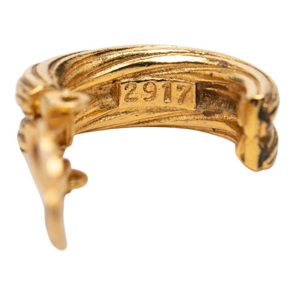 Chanel CC Gold Plated Clip On Earrings Gold Metal Good condition - Inside View