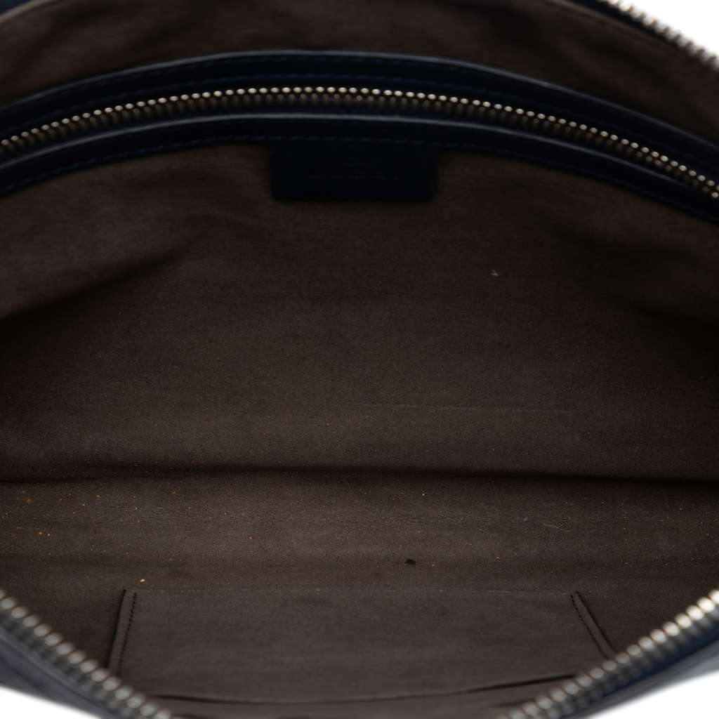 Gucci Guccissima Wristlet Clutch Blue Leather Good condition - Model View