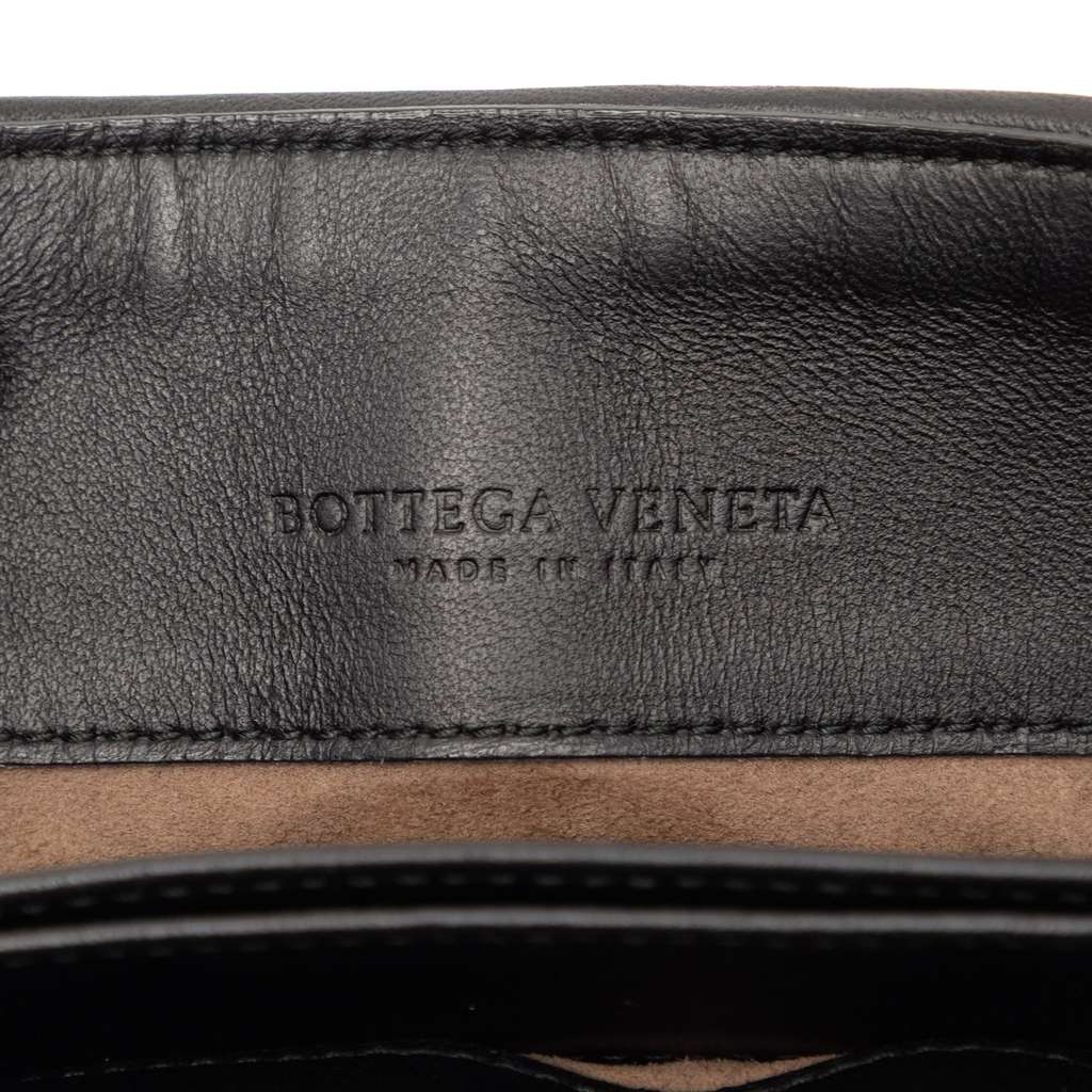 Bottega Veneta Baby Nappa Intrecciato Olimpia Crossbody Black Leather Good condition - Box View