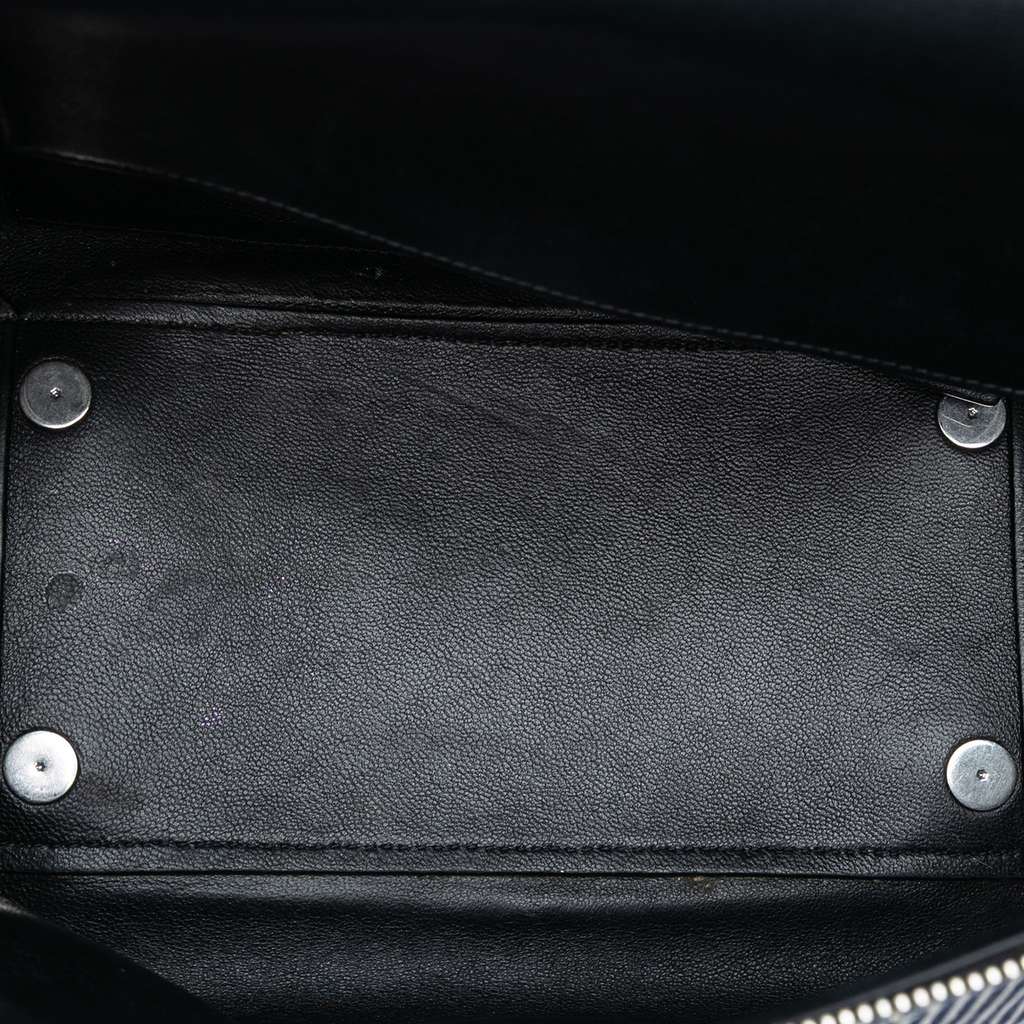 Celine Mini Striped Canvas and Leather Belt Bag Blue Canvas Good condition - Model View