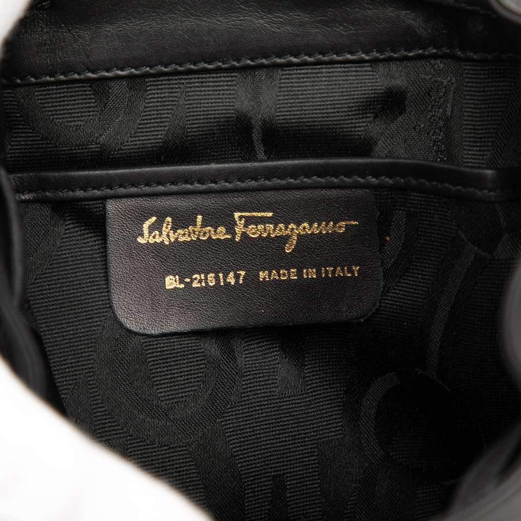 Salvatore Ferragamo Leather Double Gancini Backpack Black Leather Good condition - Box View