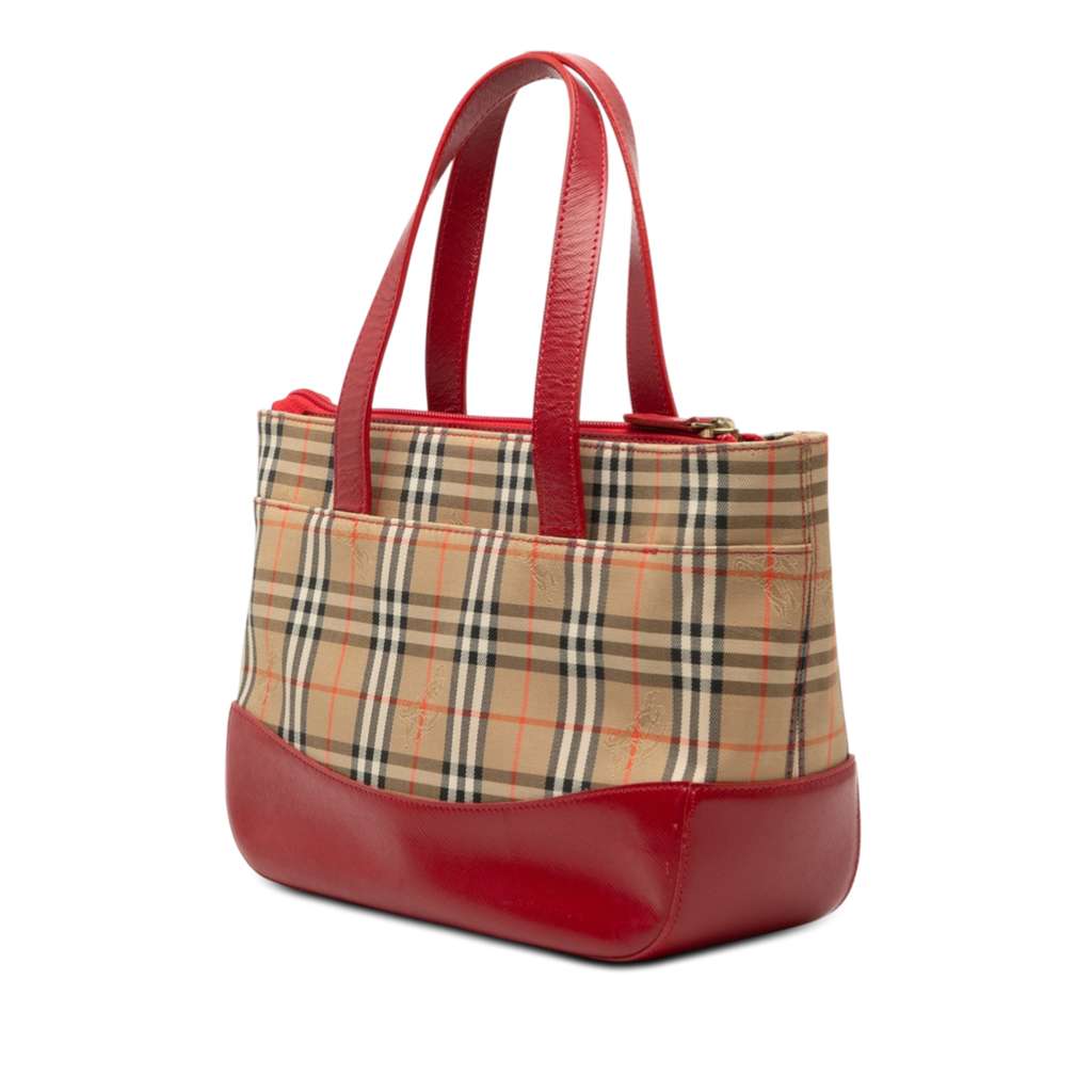 Burberry Haymarket Check Canvas Tote Beige Canvas Fair condition - Back View