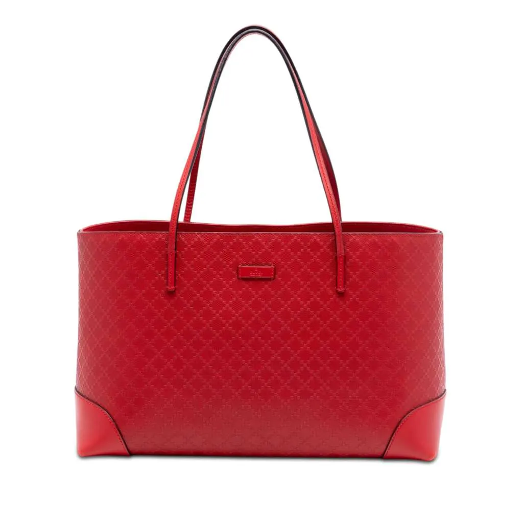 Gucci Leather Diamante Bright Hilary Lux Tote Red Leather Very good - Front View