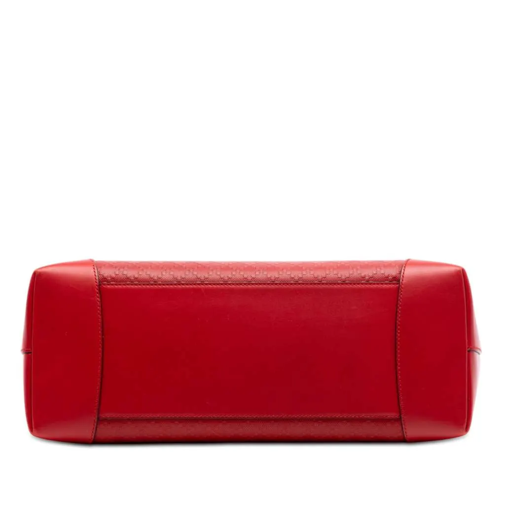 Gucci Leather Diamante Bright Hilary Lux Tote Red Leather Very good - Inside View