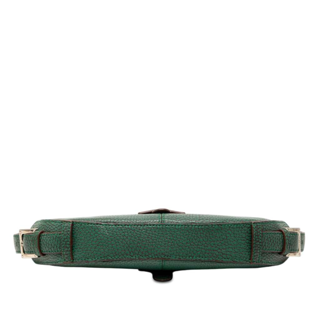 Loewe Mini Pebbled Leather Baguette Boat Bag Green Leather Good condition - Inside View