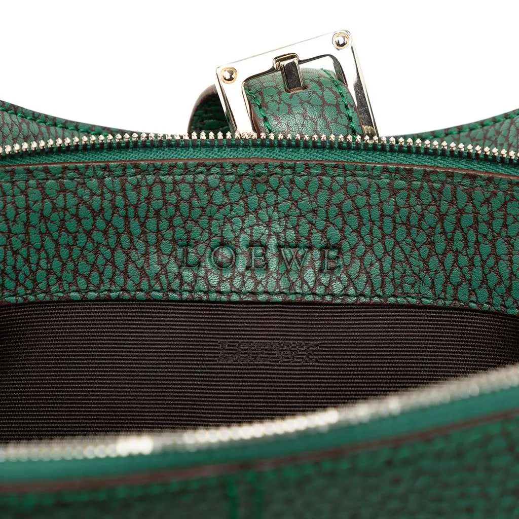 Loewe Mini Pebbled Leather Baguette Boat Bag Green Leather Very good - Box View