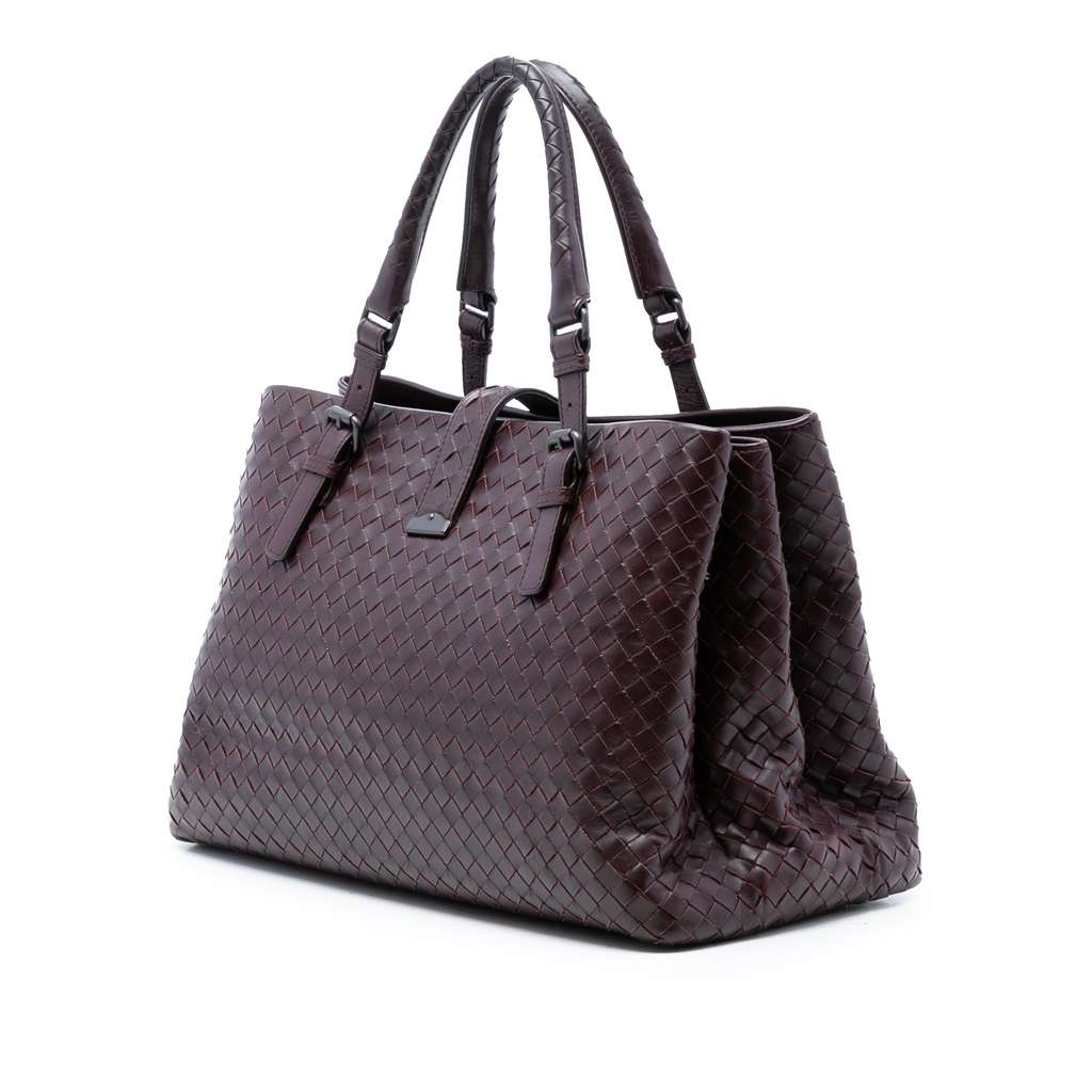 Bottega Veneta Medium Nappa Intrecciato Roma Tote Red Leather Good condition - Back View