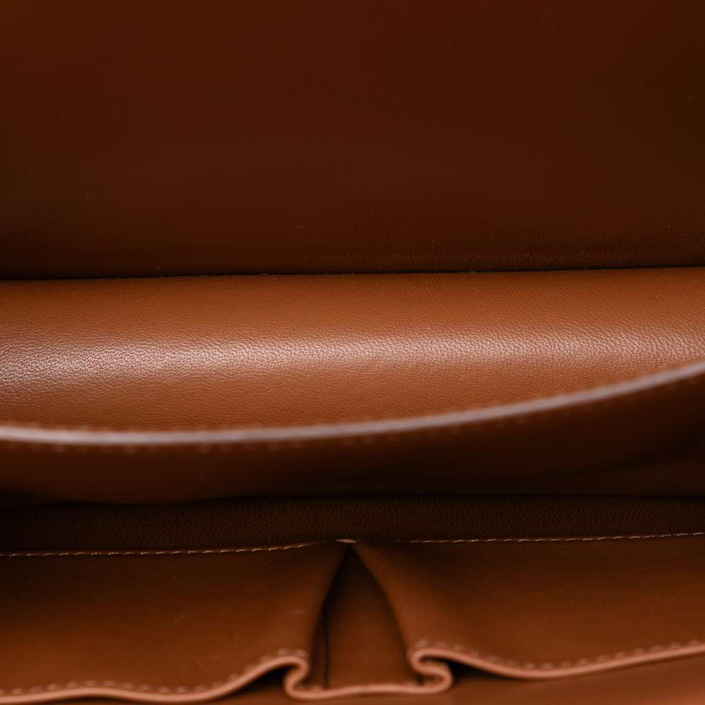 Celine Medium Calfskin Classic Box Brown Leather Good condition - Model View