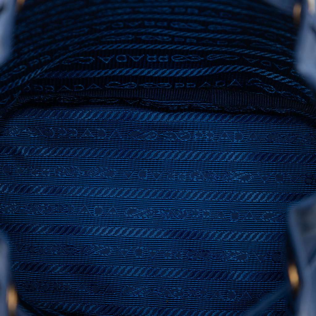 Prada Re-Nylon Drawstring Pouch Blue Good condition - Model View