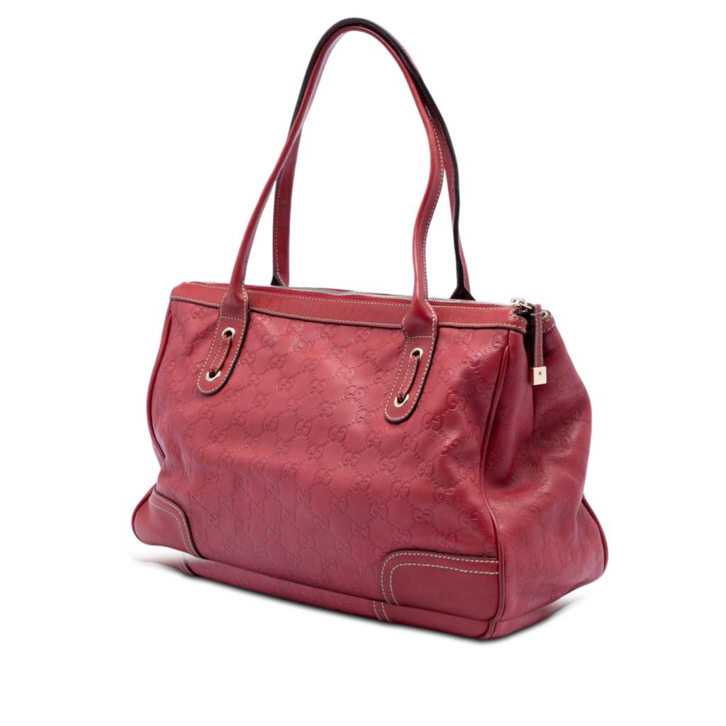 Gucci Medium Guccissima Princy Tote Red Leather Good condition - Back View