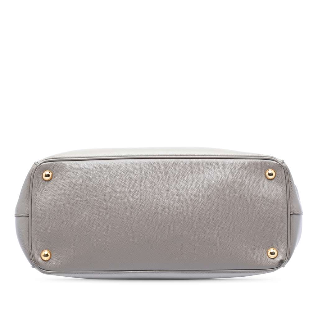Prada Medium Bicolor Saffiano Lux Galleria Double Zip Satchel Grey Leather Good condition - Inside View