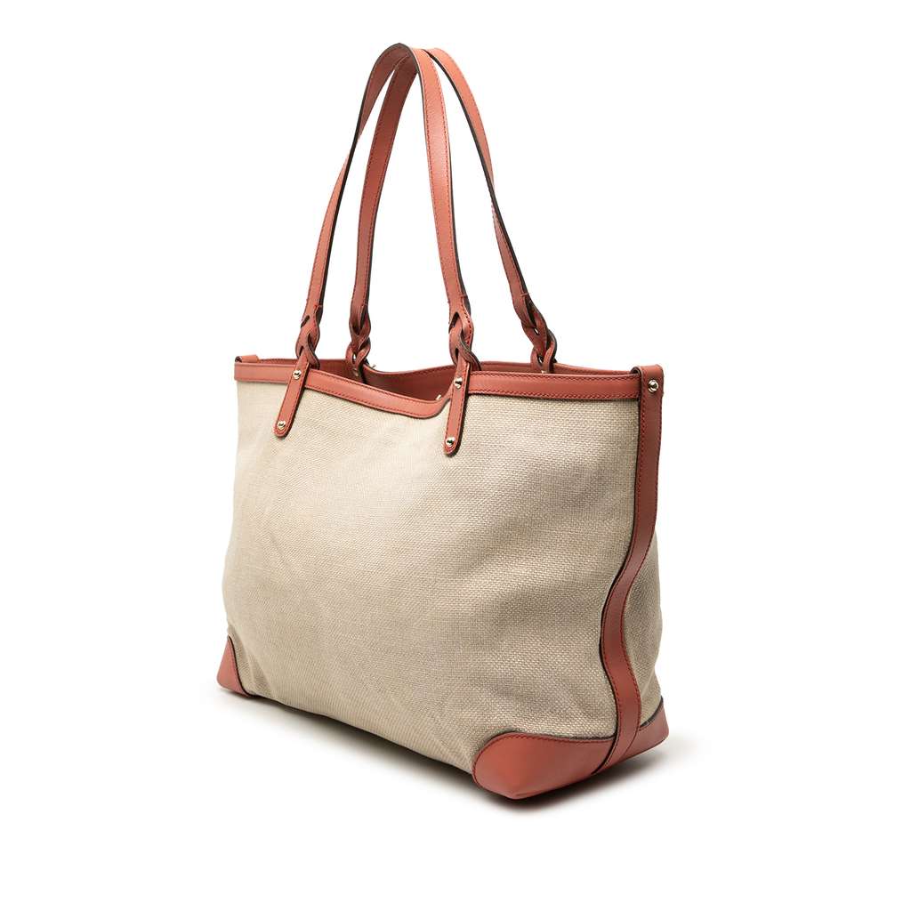 Gucci Medium Canvas Craft Tote Beige Canvas Fair condition - Back View