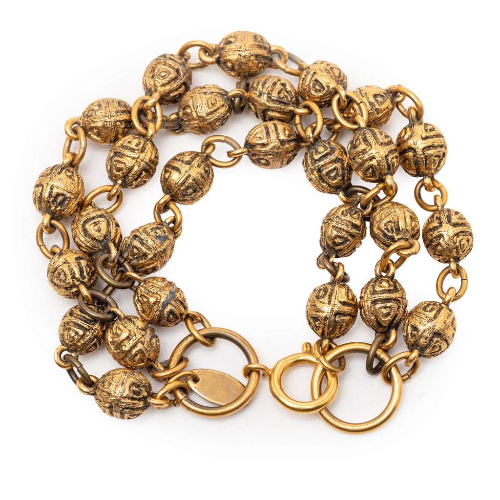 Chanel Gold Plated Beaded Multistrand Bracelet Gold Metal Good condition - Inside View