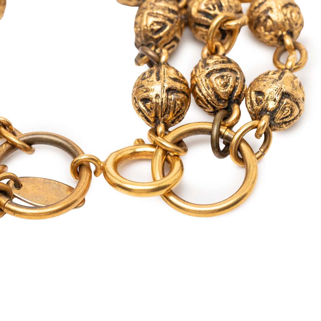 Chanel Gold Plated Beaded Multistrand Bracelet Gold Metal Good condition - Model View