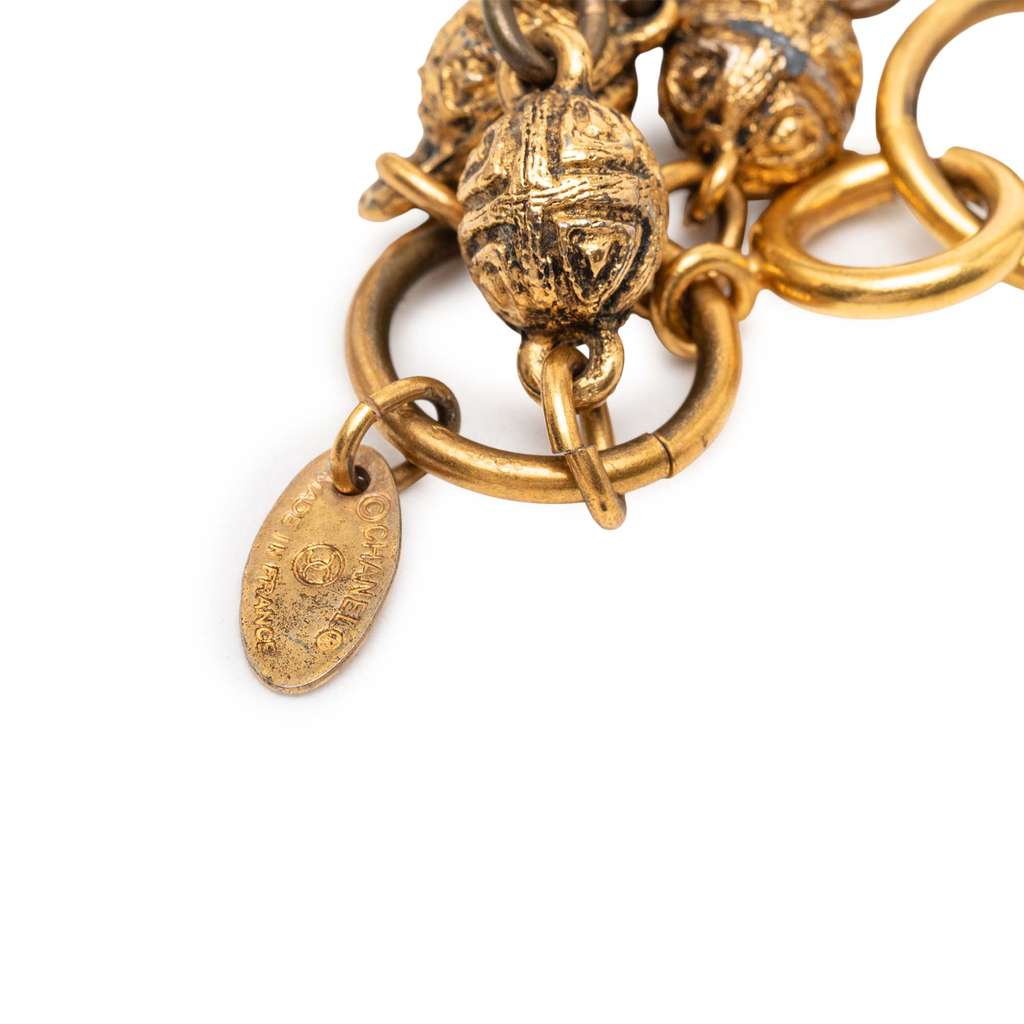 Chanel Gold Plated Beaded Multistrand Bracelet Gold Metal Good condition - Box View