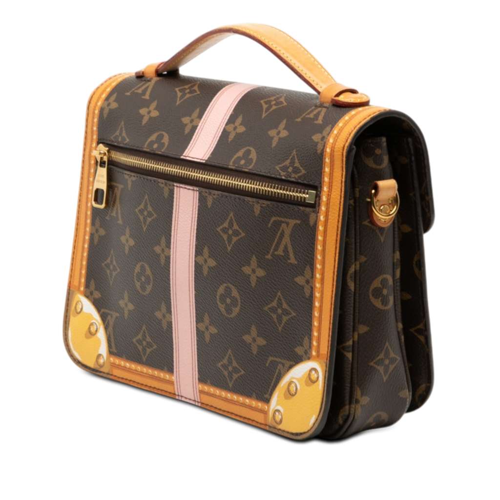 Louis Vuitton Monogram Summer Trunk Pochette Metis Brown Good condition - Back View