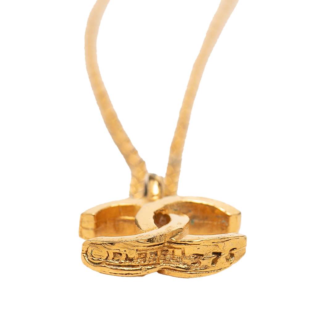 Chanel Gold Plated CC Pendant Chain Necklace Gold Metal Good condition - Back View