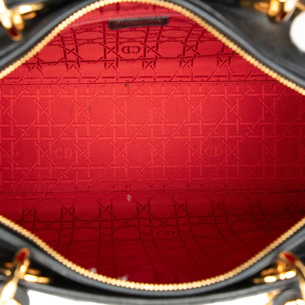 Dior Large Lambskin Cannage Lady Dior Black Leather Good condition - Model View