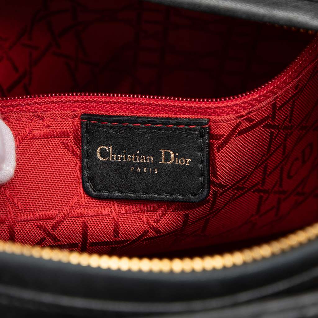 Dior Large Lambskin Cannage Lady Dior Black Leather Good condition - Box View