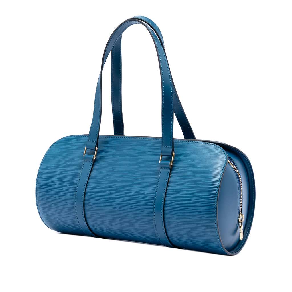 Louis Vuitton Epi Soufflot Blue Leather Good condition - Back View
