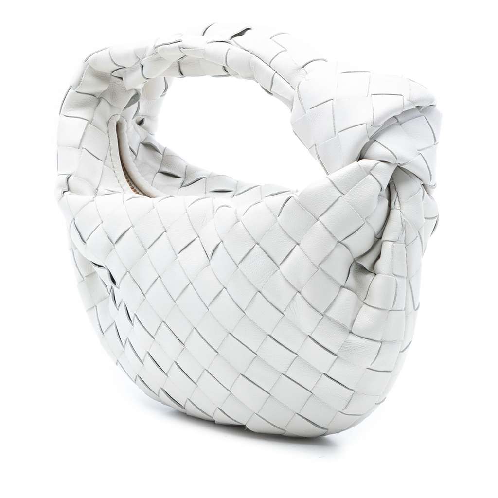 Bottega Veneta Mini Nappa Intrecciato Jodie White Leather Good condition - Back View
