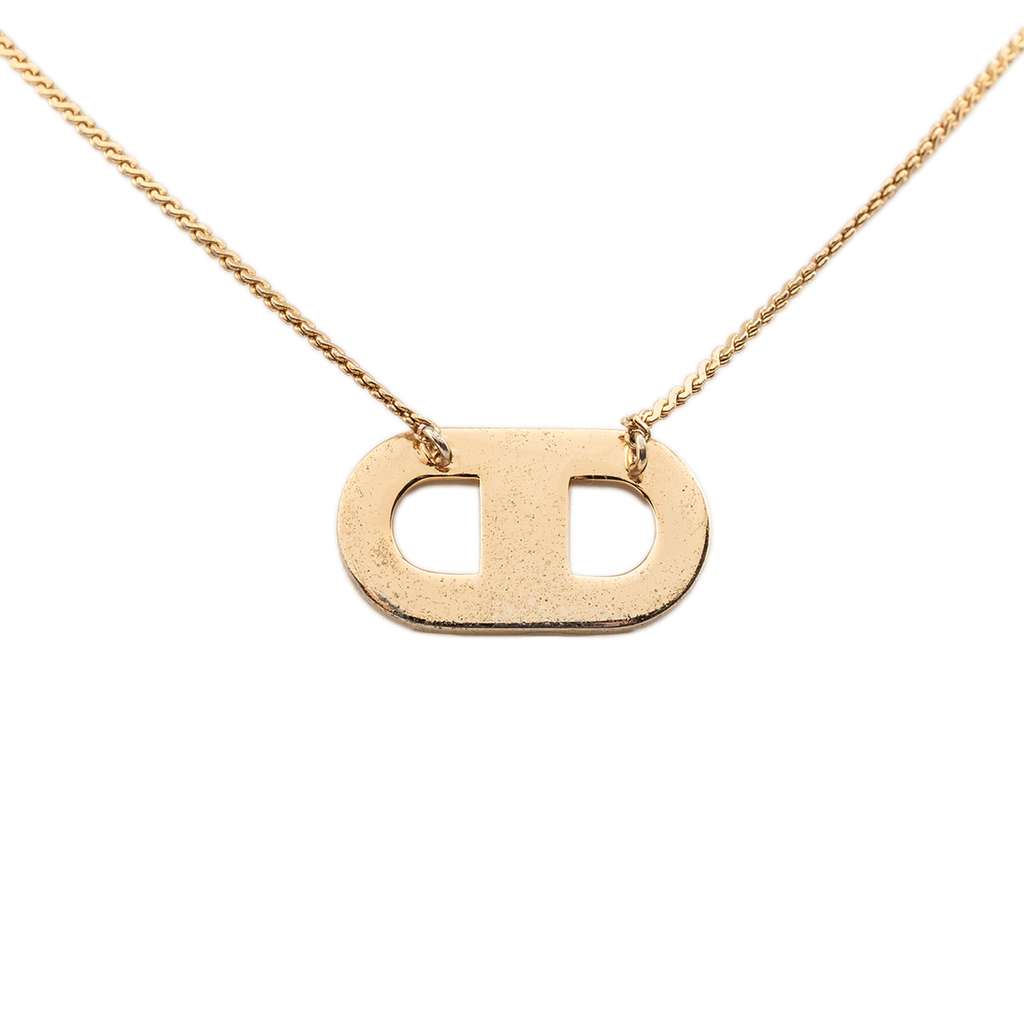 Dior Gold Plated CD Logo Pendant Necklace Gold Metal Good condition - Inside View