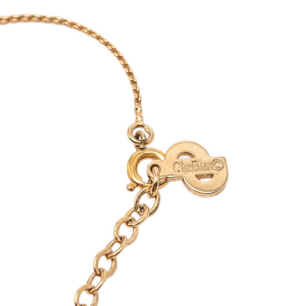 Dior Gold Plated CD Logo Pendant Necklace Gold Metal Good condition - Model View