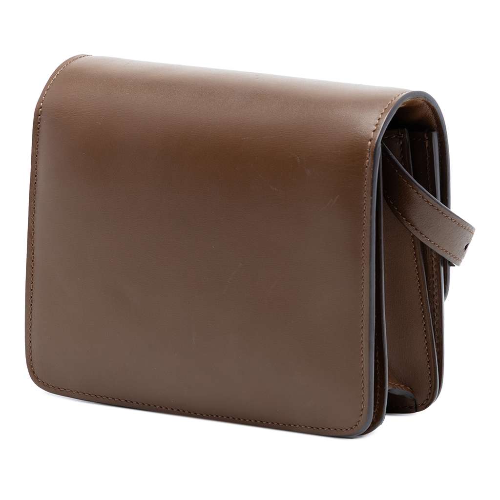 Celine Small Calfskin Classic Box Brown Leather Good condition - Back View