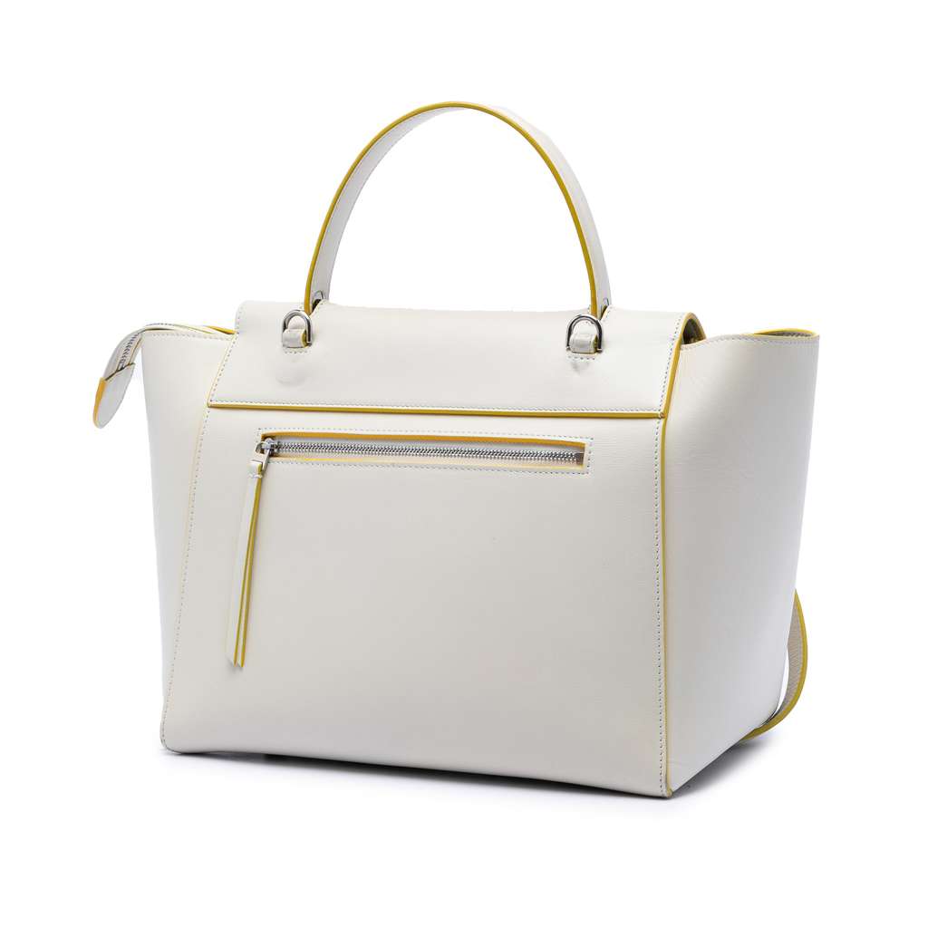 Celine Mini Smooth Calfskin Belt Bag White Leather Good condition - Back View