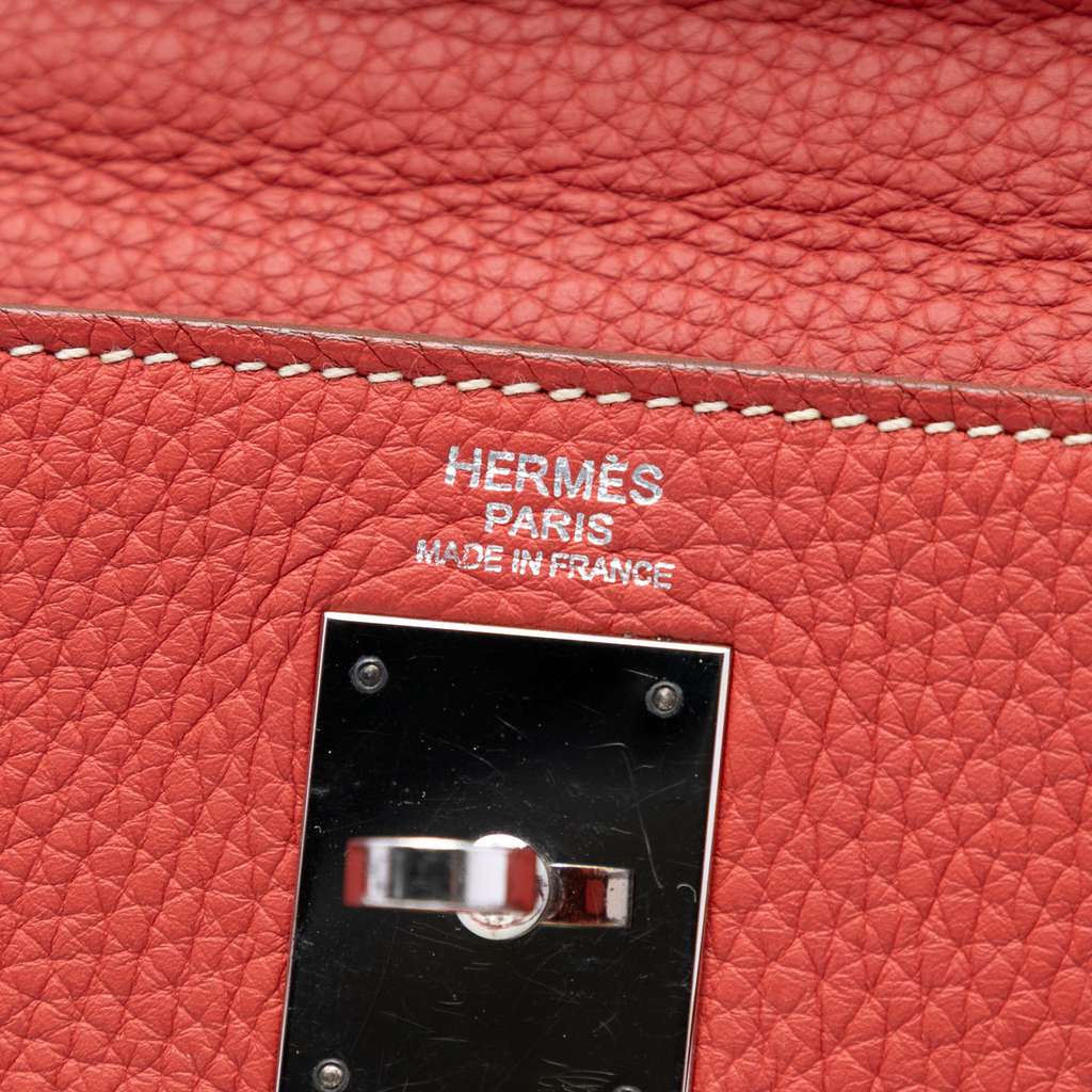 Hermès Clemence Kelly II Retourne 32 Orange Leather Good condition - Box View