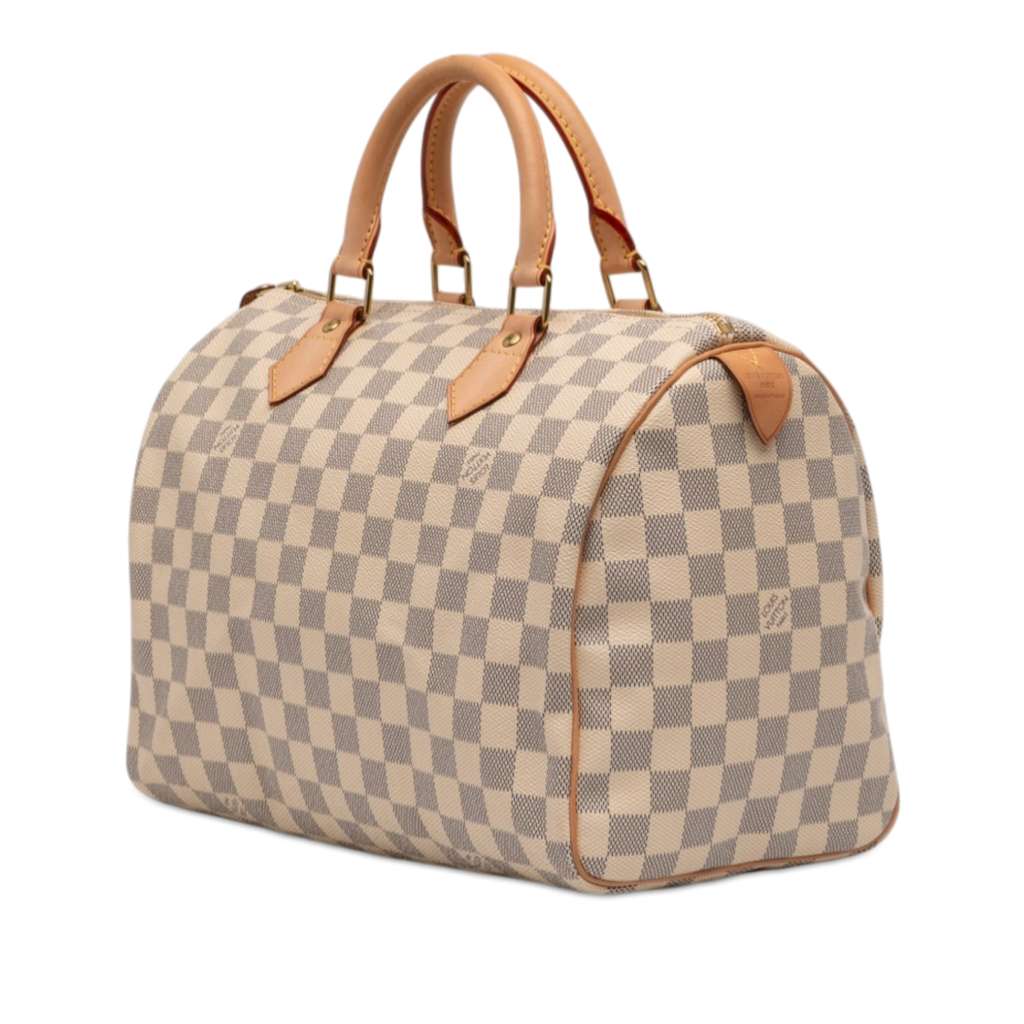 Louis Vuitton Damier Azur Speedy 30 White Good condition - Back View