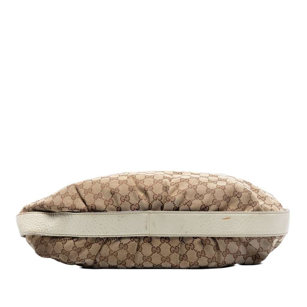 Gucci GG Canvas Interlocking Icon Drawstring Hobo Beige Good condition - Inside View